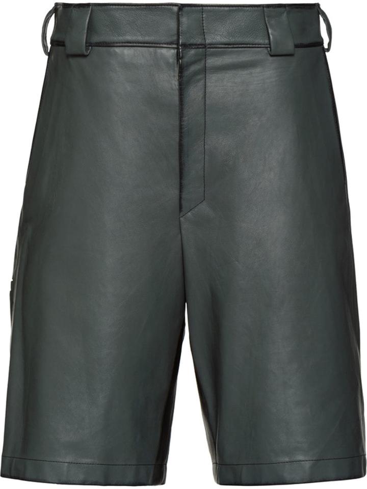 Prada Leather Bermudas - Grey