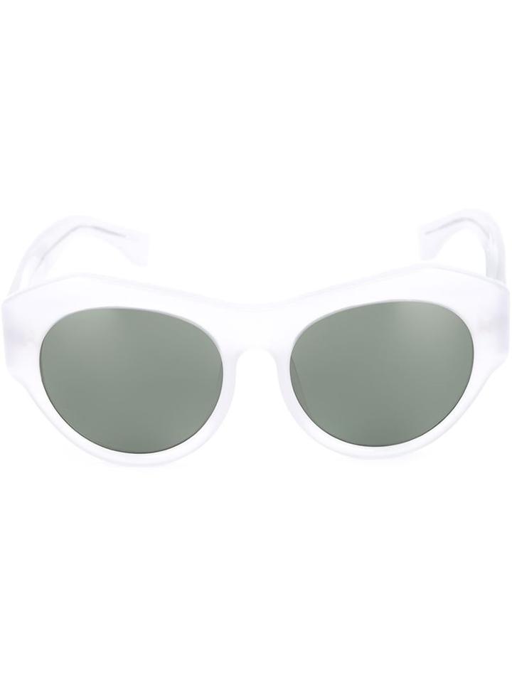 Linda Farrow Gallery '68' Sunglasses, Women's, White, Acetate