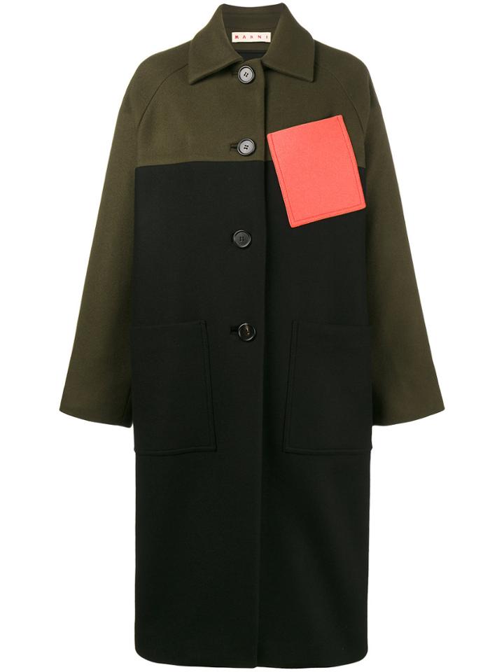 Marni Tri-colour Peacoat - Black