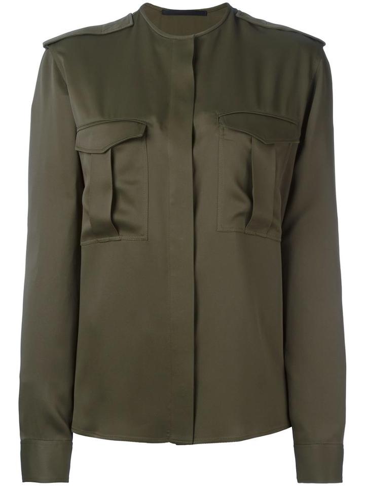 Haider Ackermann Cargo Pocket Shirt, Women's, Size: 36, Green, Acetate/rayon