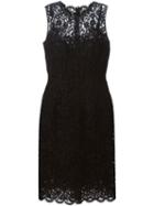 Dolce & Gabbana Floral Lace Midi Dress, Women's, Size: 38, Black, Cotton/viscose/nylon/polyamide