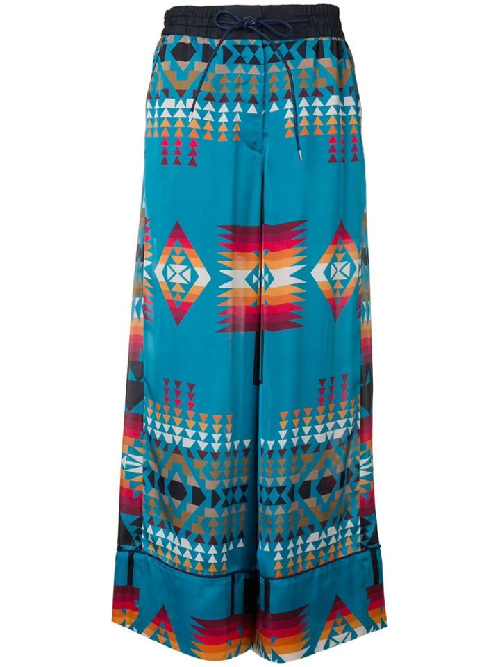Sacai Geometric Printed Trousers - Blue