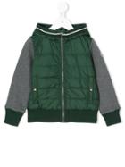Moncler Kids - Contrast Panel Hoodie - Kids - Cotton/polyamide - 4 Yrs, Green