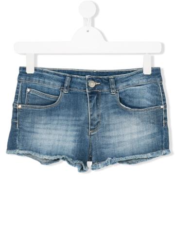 Liu Jo Kids Teen Frayed Denim Shorts - Blue