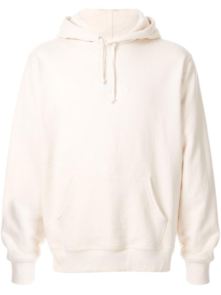 Supreme Drawstring Hooded Sweatshirt - White