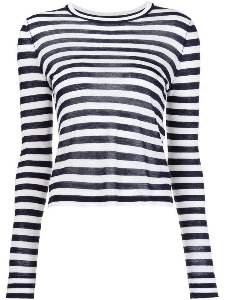 Jenni Kayne Striped Long Sleeves Blouse, Women's, Size: Medium, White, Viscose