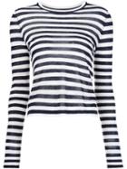 Jenni Kayne Striped Long Sleeves Blouse, Women's, Size: Medium, White, Viscose
