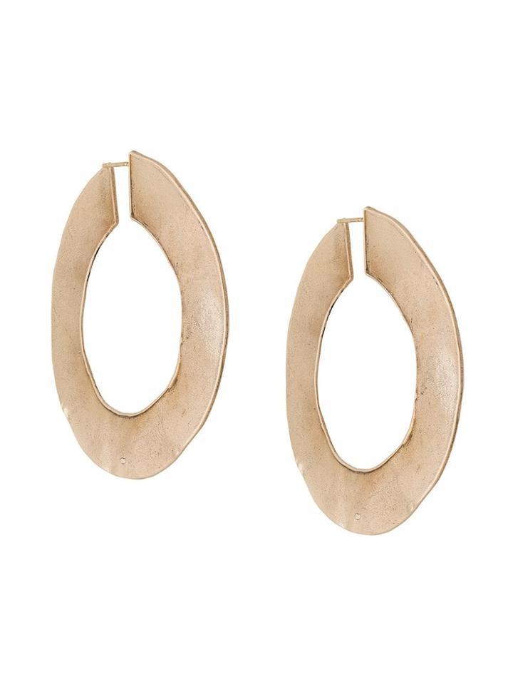 Erika Cavallini Flat Hoop Earrings - Gold