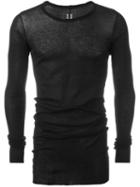 Rick Owens Forever Long Sleeve T-shirt, Men's, Size: Medium, Black, Cotton