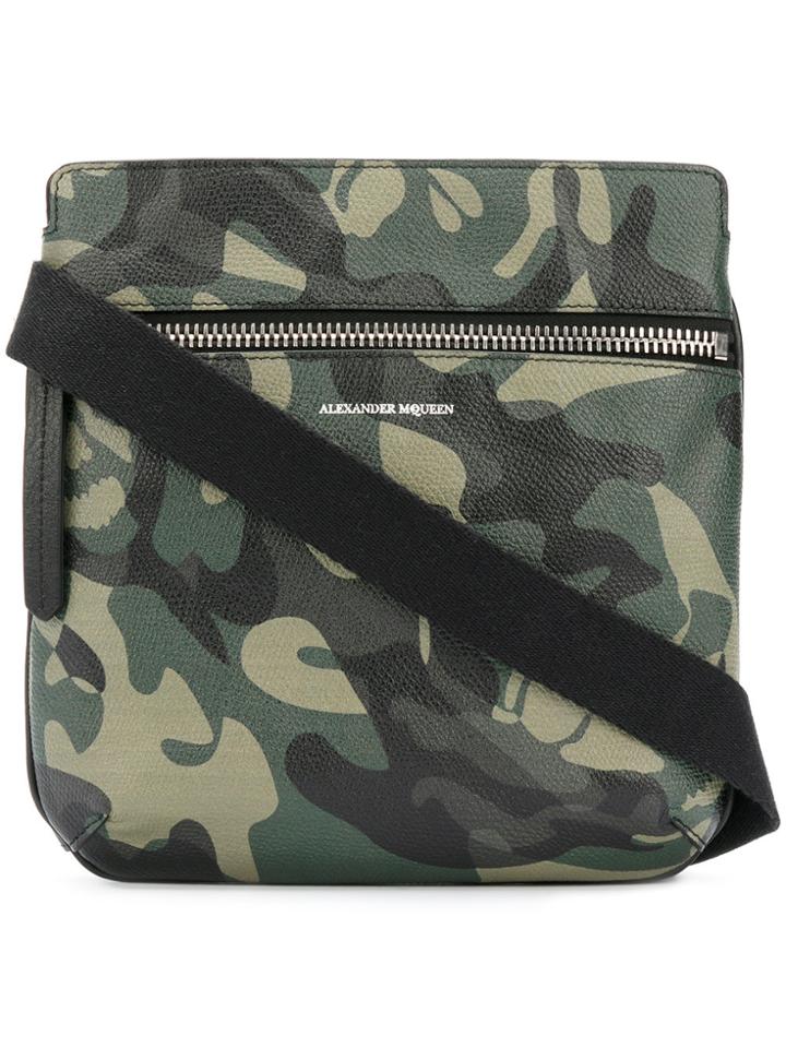 Alexander Mcqueen Camo Skull Messenger Bag - Green
