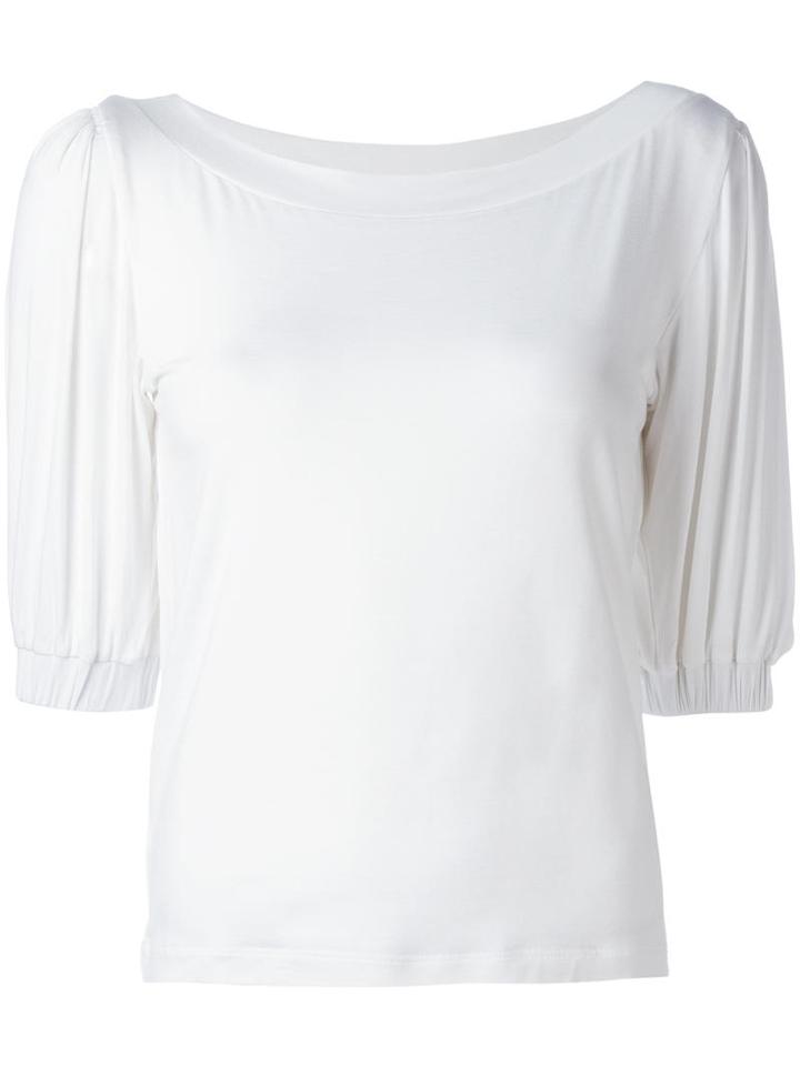 Sonia Rykiel Puff Sleeves T-shirt, Women's, Size: Small, White, Spandex/elastane/rayon