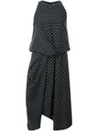 Chalayan - Tuck Drape Dress - Women - Cotton/polyester - 44, Black, Cotton/polyester