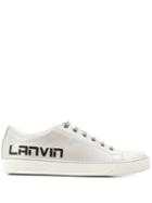 Lanvin Logo Print Low-top Sneakers - Silver
