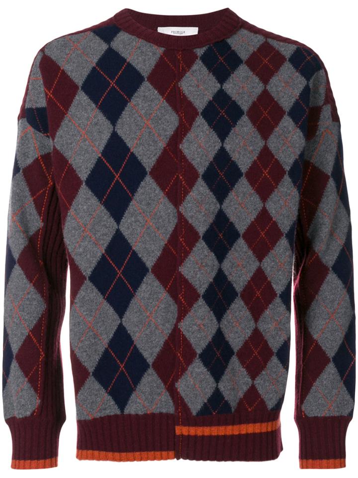 Pringle Of Scotland Argyle Long-sleeve Sweater - Red