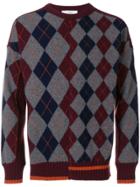 Pringle Of Scotland Argyle Long-sleeve Sweater - Red