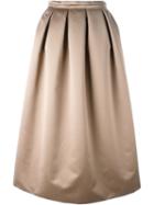 Rochas Full Long Skirt, Women's, Size: 44, Brown, Silk/polyester