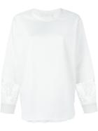 Chloé Lace Sleeve Top, Women's, Size: 40, White, Cotton/spandex/elastane