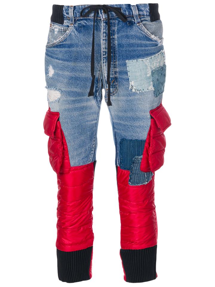 Moncler X Greg Lauren Moncler X Greg Lauren Padded Panel Cropped Jeans