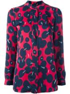 Jil Sander Navy Abstract Print Blouse, Women's, Size: 38, Red, Polyester
