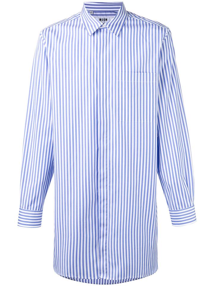 Msgm Fedelle Shirt, Men's, Size: 40, Blue, Cotton
