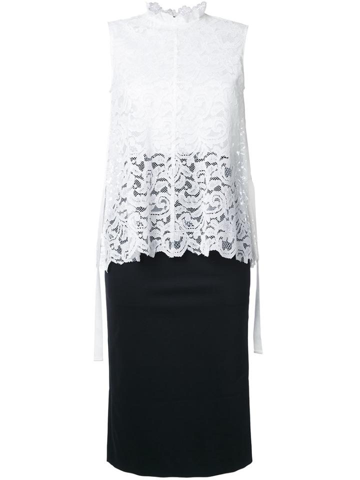 Le Ciel Bleu 'lace Combination' Dress, Women's, Size: 36, White, Polyester