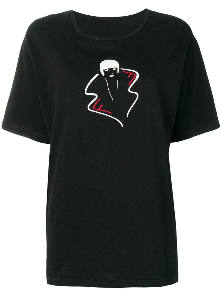 Fendi Vintage 1980's Graphic Print T-shirt - Black