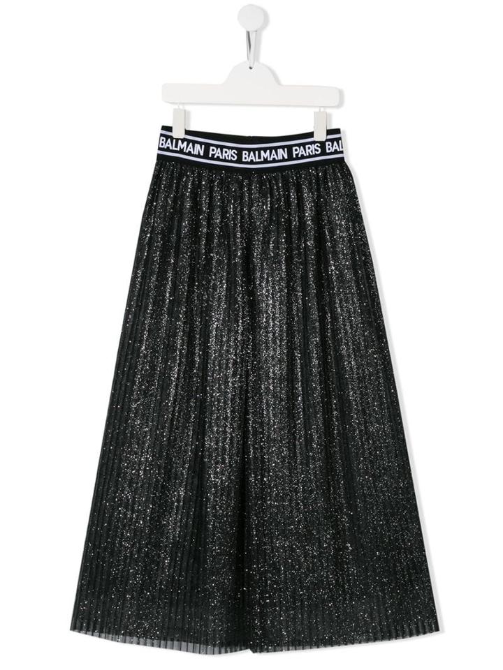 Balmain Kids Teen Logo Waistband Skirt - Black