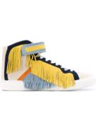 Pierre Hardy Rodeorama Hi-top Sneakers, Men's, Size: 49, Blue, Calf Leather/suede/rubber