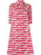 Ultra Chic Striped Flared Shirt Dress