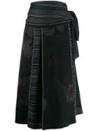Kenzo Pre-owned 1990s Floral Stripe Skirt - Blue