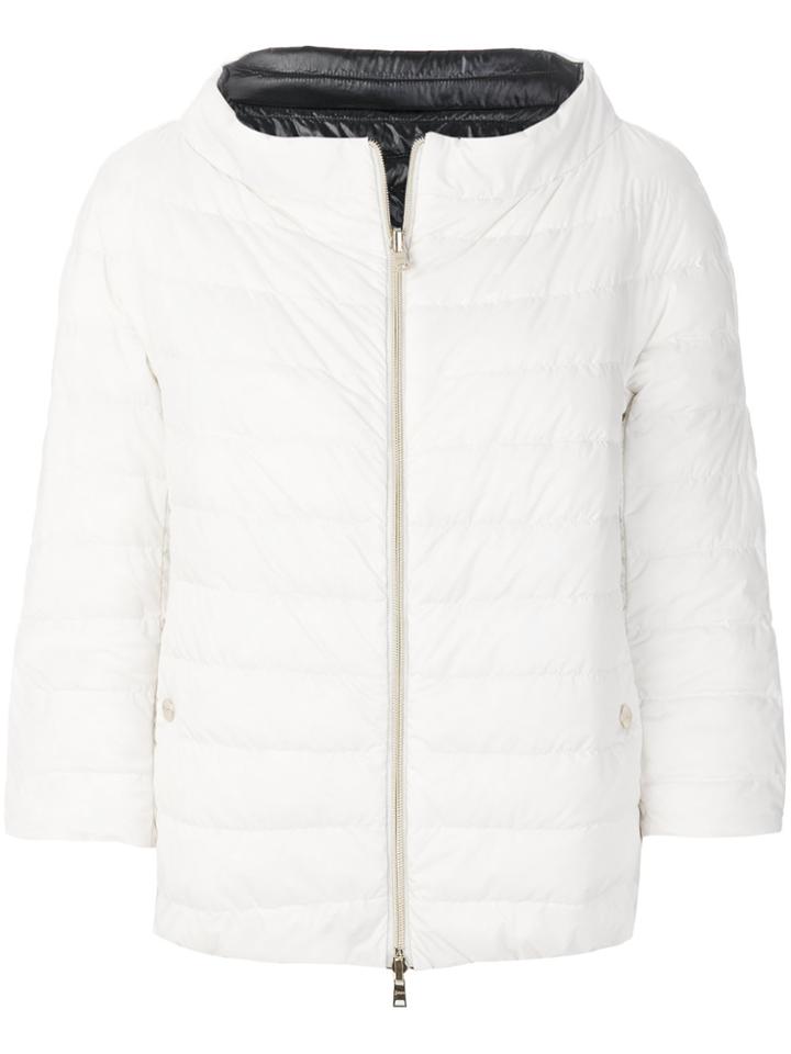 Herno Funnel Neck Padded Coat - White
