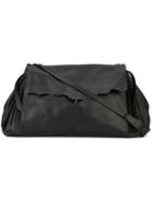 Ma+ Fold-over Closure Crossbody Bag, Adult Unisex, Black, Horse Leather