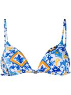 Mc2 Saint Barth Janet Maiolica-print Bikini Top - Blue
