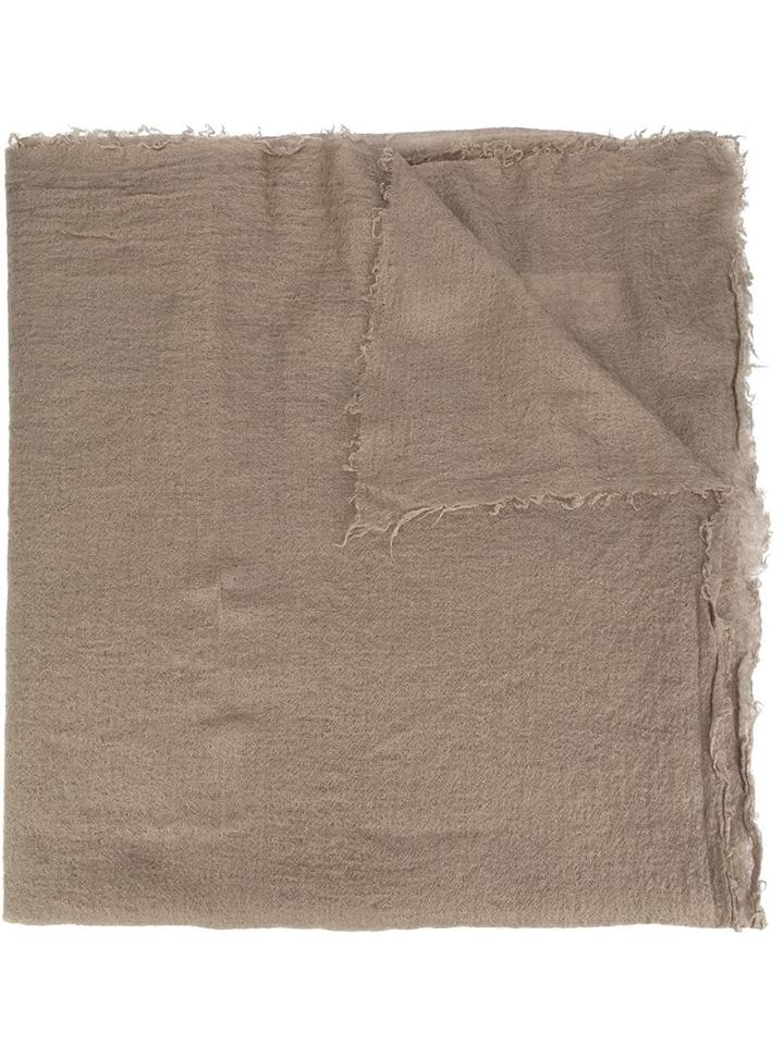 Rick Owens - Frayed Scarf - Women - Silk/cashmere - One Size, Brown, Silk/cashmere