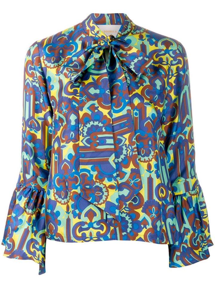La Doublej X Mantero Happy Wrist Printed Top - Blue