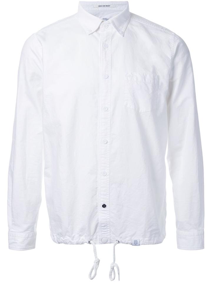 Bedwin & The Heartbreakers Drawstring Button Down Shirt, Men's, Size: 1, White, Cotton
