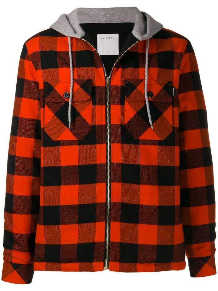 Sandro Paris Lumber Hoodie - Orange