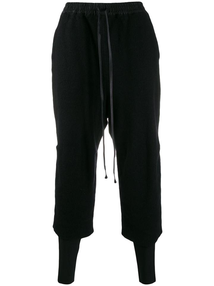 The Viridi-anne Loose Fit Tapered Trousers - Black
