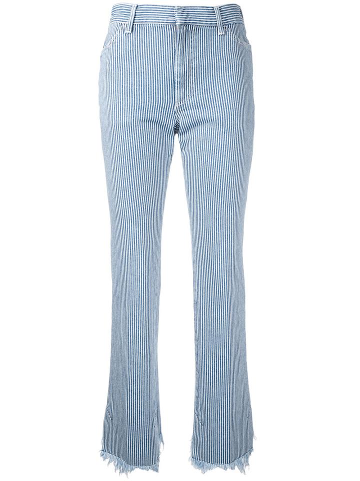 Toga Striped Cropped Jeans, Women's, Size: 34, Blue, Cotton