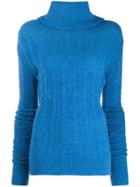 Jacquemus Sofia Ribbed Roll-neck Sweater - Blue