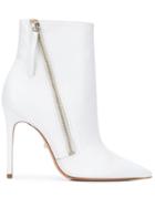 Schutz Asymmetric Zip Ankle Boots - White