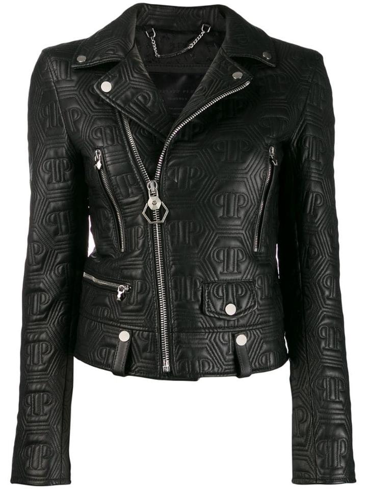 Philipp Plein Matelassé Biker Jacket - Black
