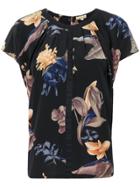 Versace Vintage Gathered Neck Floral Blouse - Multicolour