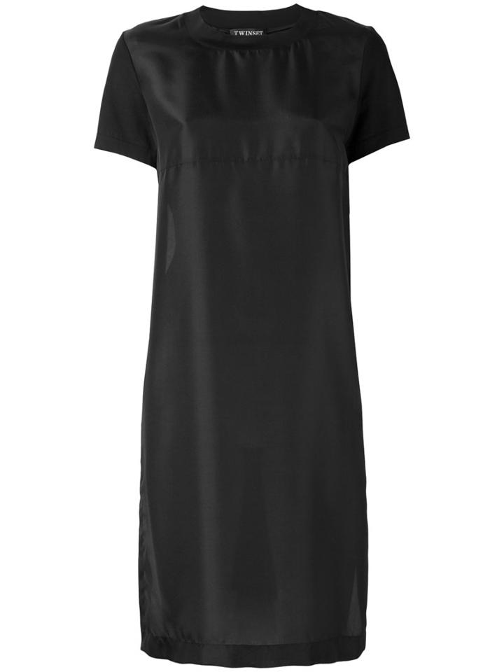 Twin-set - Long T-shirt - Women - Silk/cotton - L, Black, Silk/cotton