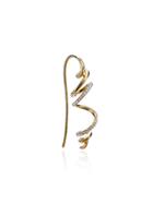 Yvonne Léon Gold Spiral Diamond Earring - Metallic
