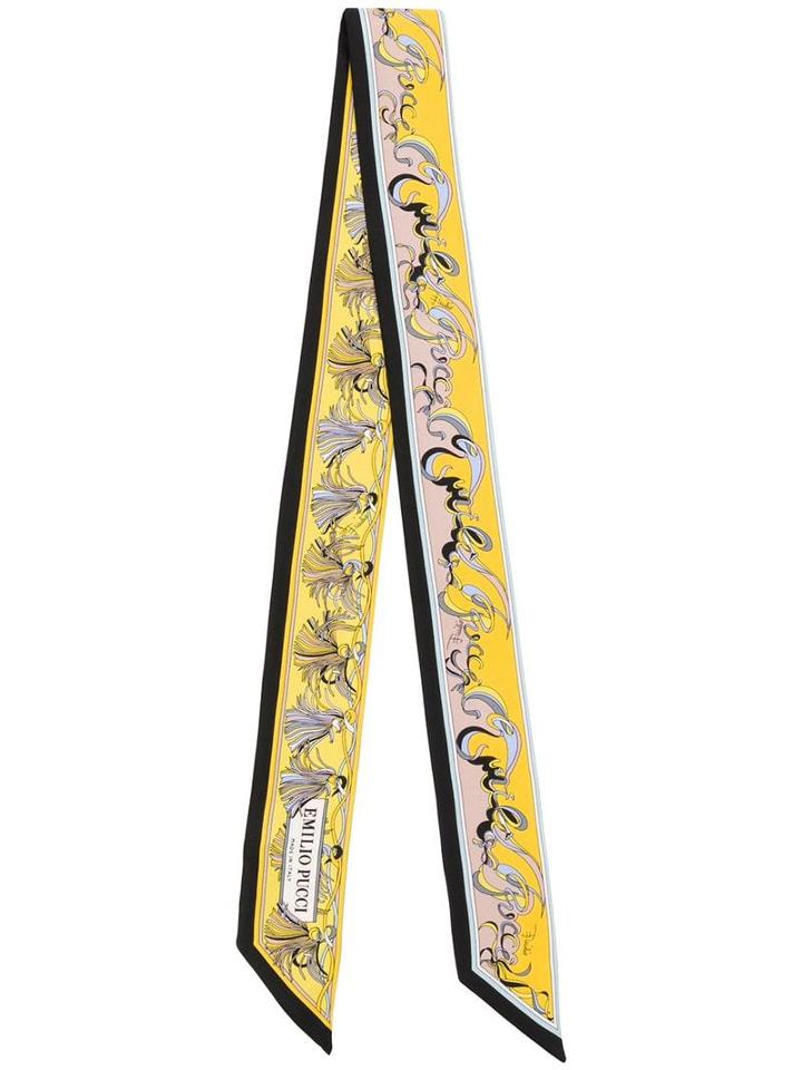 Emilio Pucci Frida Print Skinny Silk Scarf - Black
