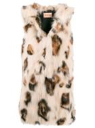 Yves Salomon Army Hooded Leopard Print Gilet - Neutrals