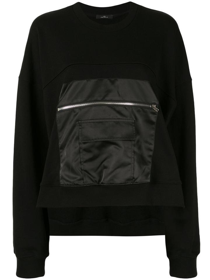 J Koo Zipped-patch Sweatshirt - Black