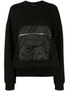 J Koo Zipped-patch Sweatshirt - Black
