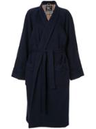Burberry Pre-owned Robe-style Tie-waist Coat - Blue